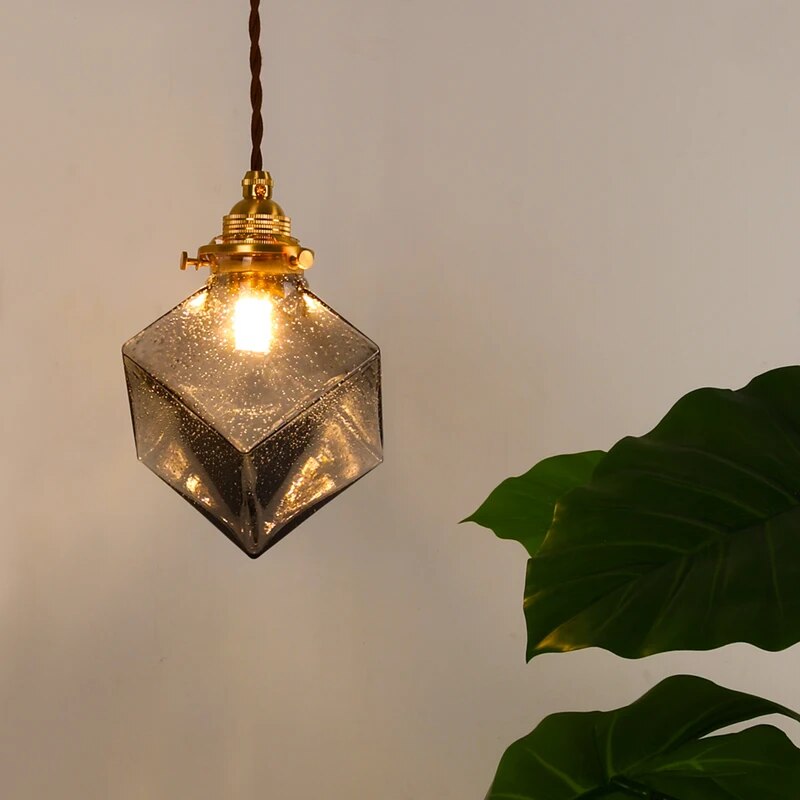 suspension laiton verre salle manger bar - vue 4 sur 9