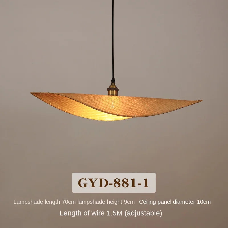lustre en bambou style japonais pour décoration zen asiatique - vue 9 sur 11