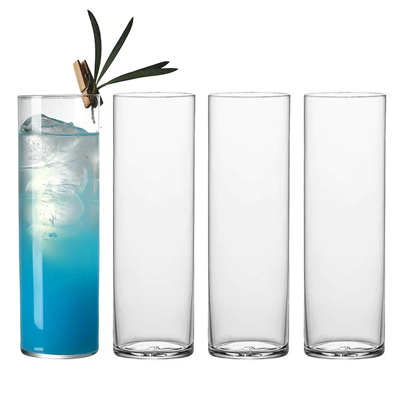 Lot 4 verres collins cristal leger motif strie - vue 5 sur 7