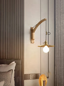 applique murale en bois massif style pêche pour intérieur