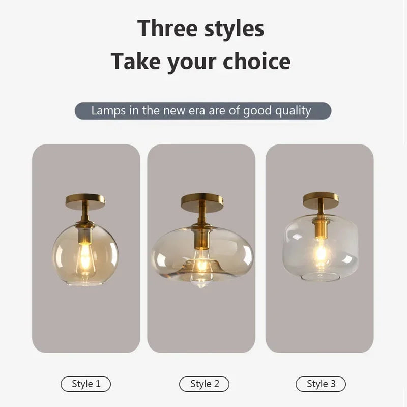 Plafonnier LED en verre au design minimaliste moderne