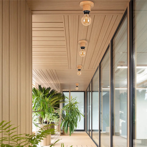 Plafonnier Led nordique bois salon lampe décor