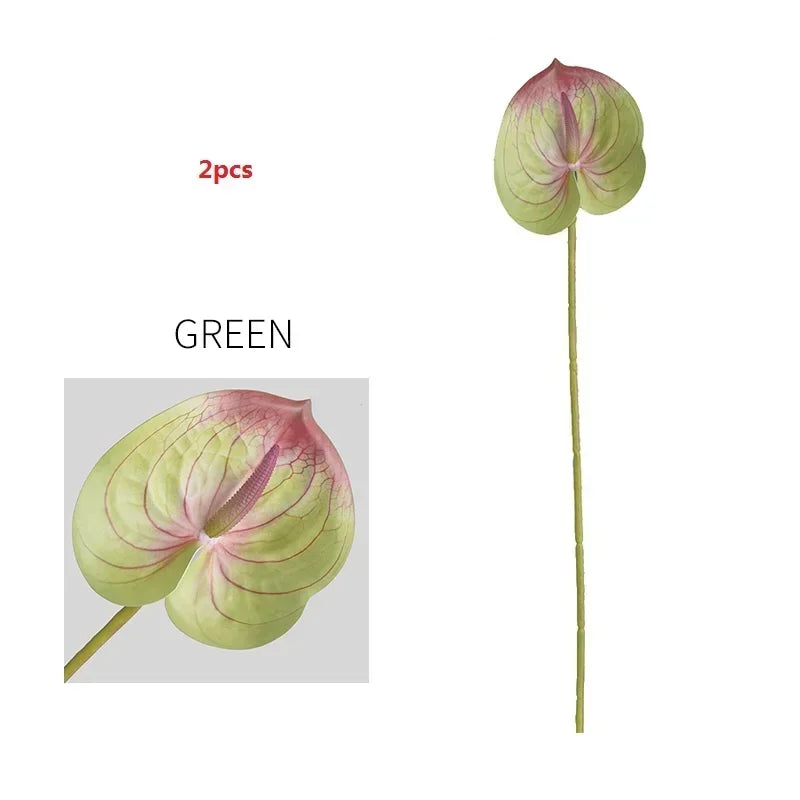 feuilles d'anthurium artificielles pour décoration florale et jardin - vue 11 sur 24