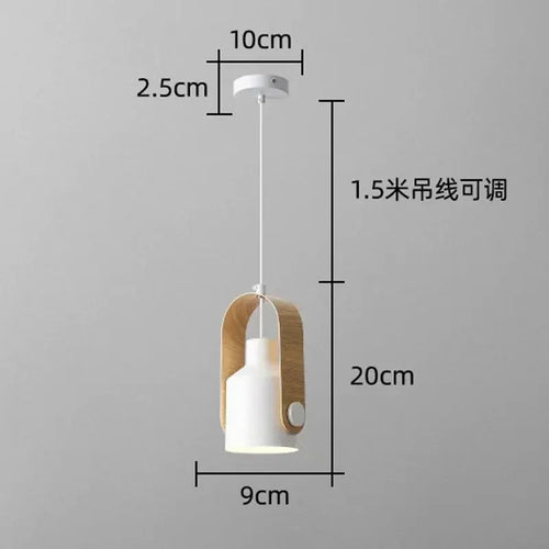 lustre en bois brut design nordique pour éclairage moderne - vue 9 sur 10