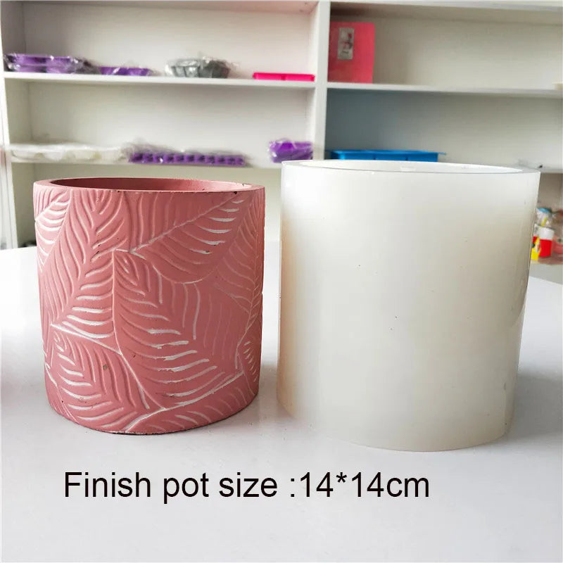 moules en silicone pour pots de fleurs motifs feuilles 2024