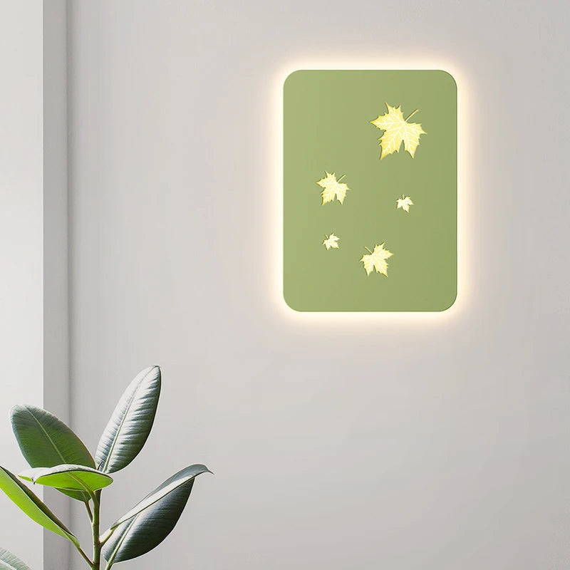 applique murale métallique à intensité variable motif feuilles d'érable - vue 3 sur 8