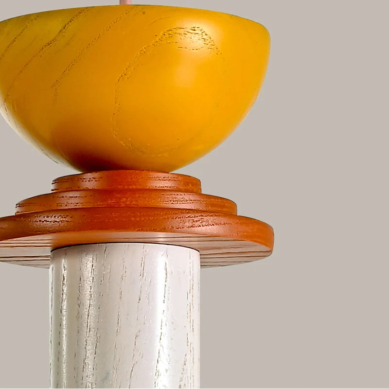 Suspension en bois modernes chambre nordique chevet LED suspension Restaurant cuisine coloré Lustre en bois Lustre maison Dec - vue 6 sur 13