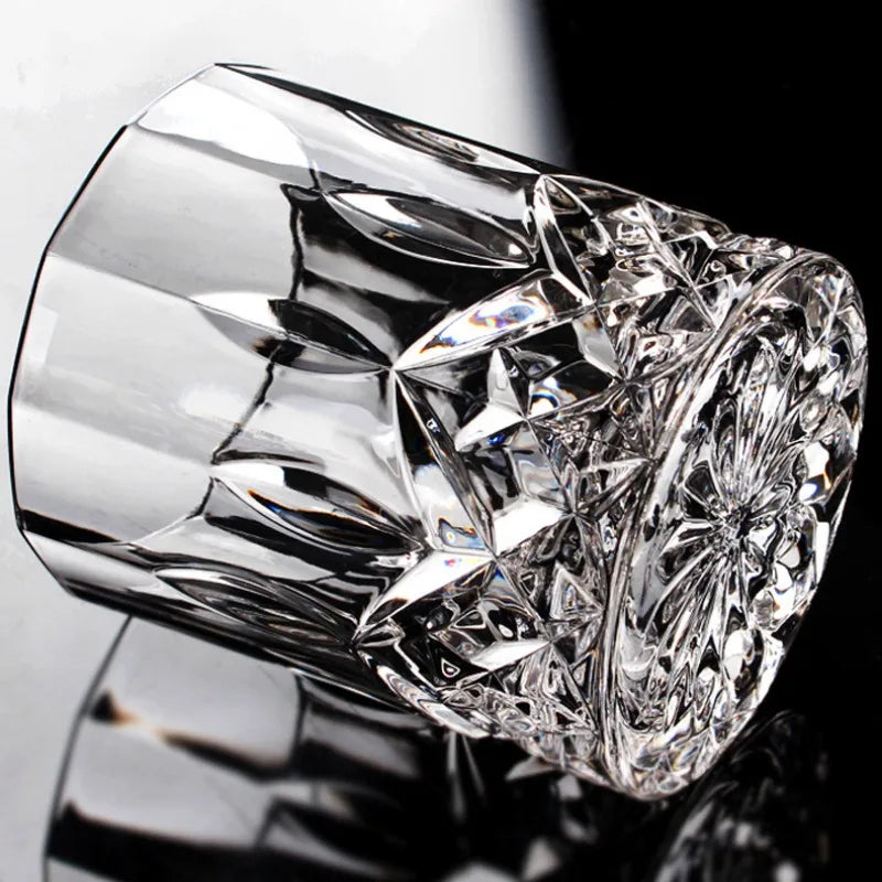 Lot verres whisky cristal relief bar maison élégant
