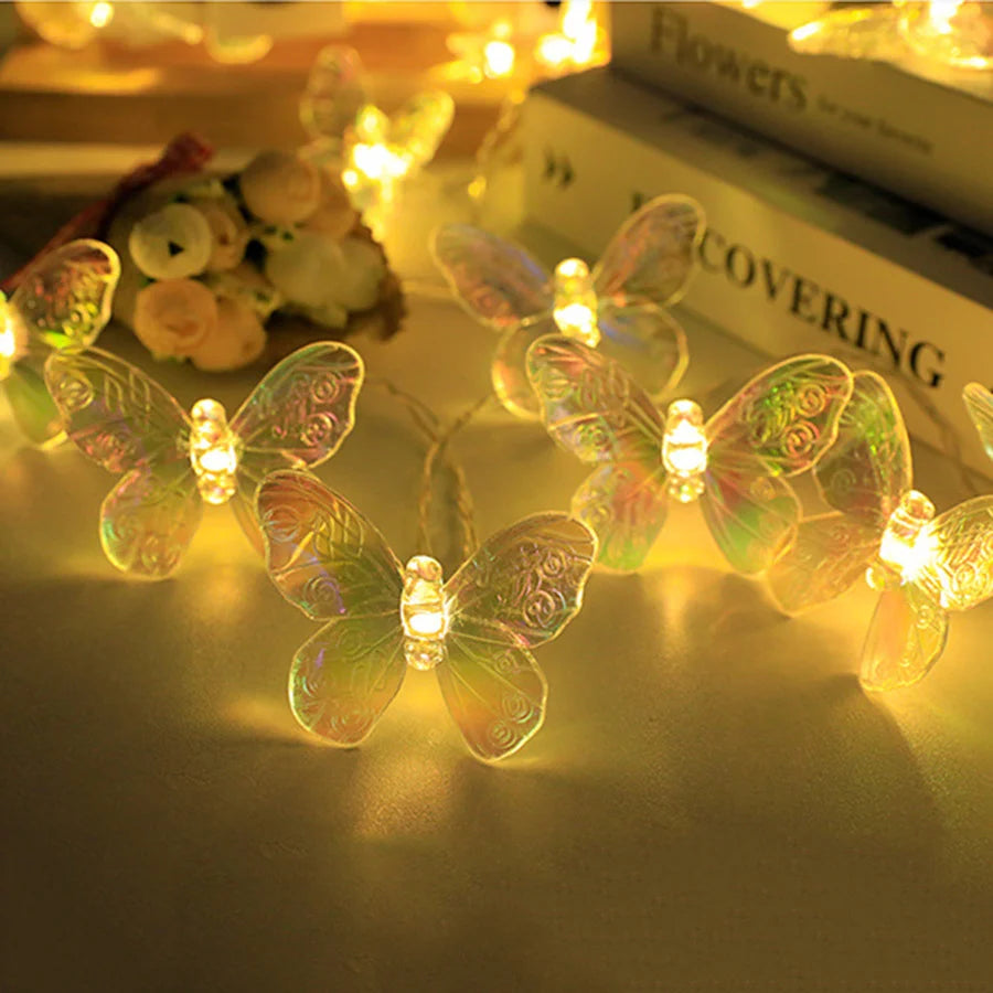 guirlande lumineuse papillon à led pour décoration festive - vue 4 sur 8