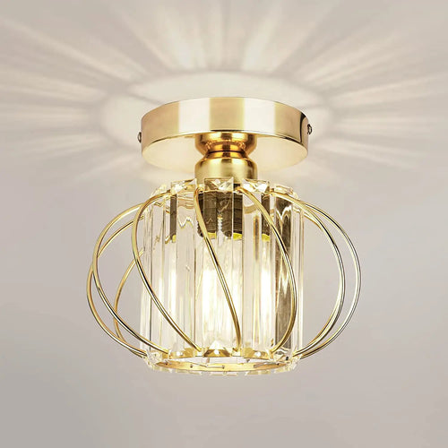 plafonnier moderne en cristal avec éclairage industriel led