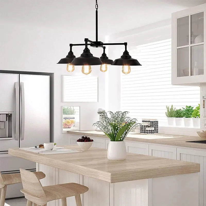lustre vintage loft 4 têtes style américain pour restaurant - vue 7 sur 7