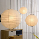 lustre led rond en papier de riz style nordique wabi sabi