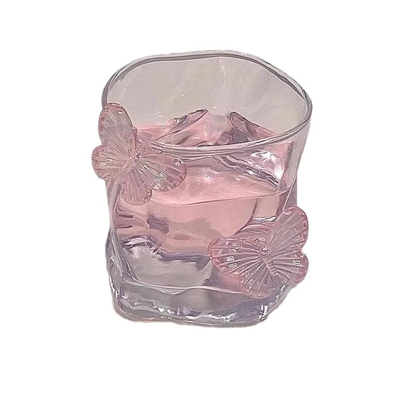 Verre irrégulier avec papillon 3d décoratif table - vue 4 sur 4
