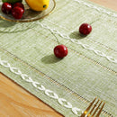 Chemin de table bohème tressé style ferme franges