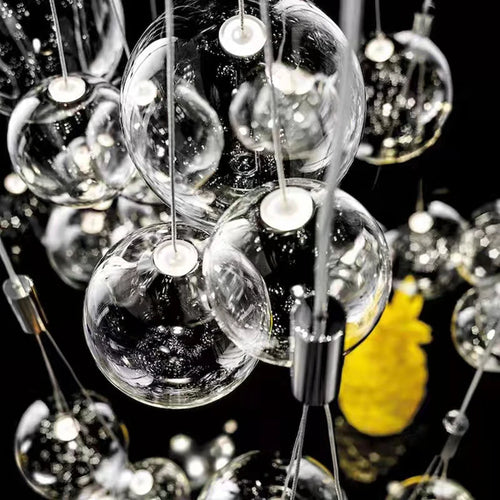 suspension bubble ball led en verre avec fil réglable - vue 10 sur 10