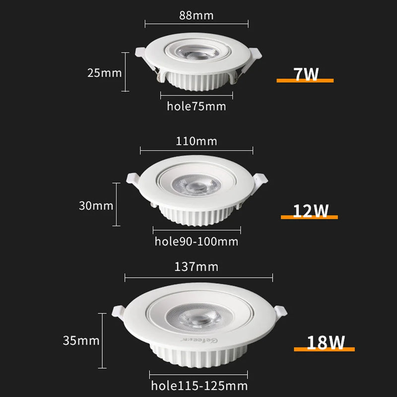 Spot lumineux LED encastrable rond pour salle de bain