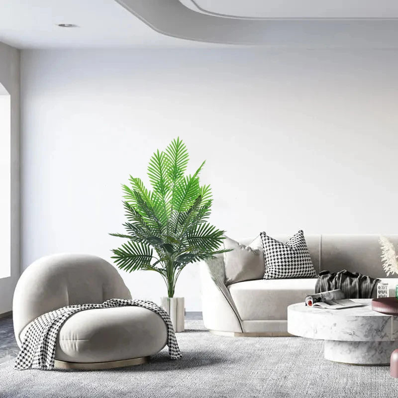 palmier artificiel en plastique avec feuilles de monstera pour jardin - vue 6 sur 9
