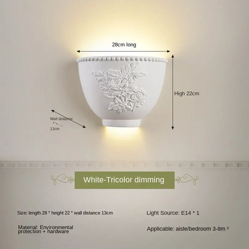 applique murale en résine d'ange sculptée décorative à led - vue 19 sur 19