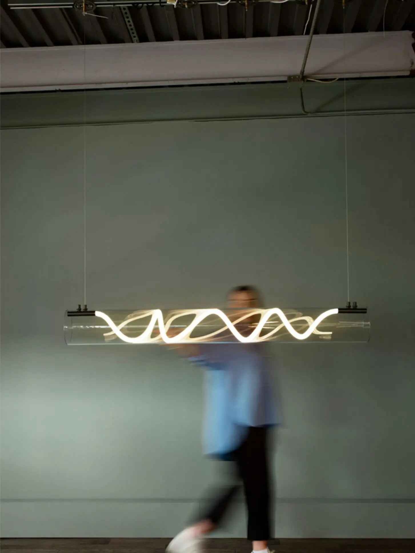 Italian designer art LED restaurant chandelier modern living room irregular long bar counter, dining table lighting fixtures - vue 2 sur 7
