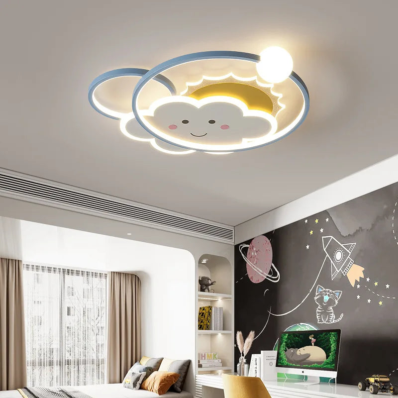 plafonnier nuage moderne pour chambre d'enfant romantique et chaleureuse - vue 4 sur 7