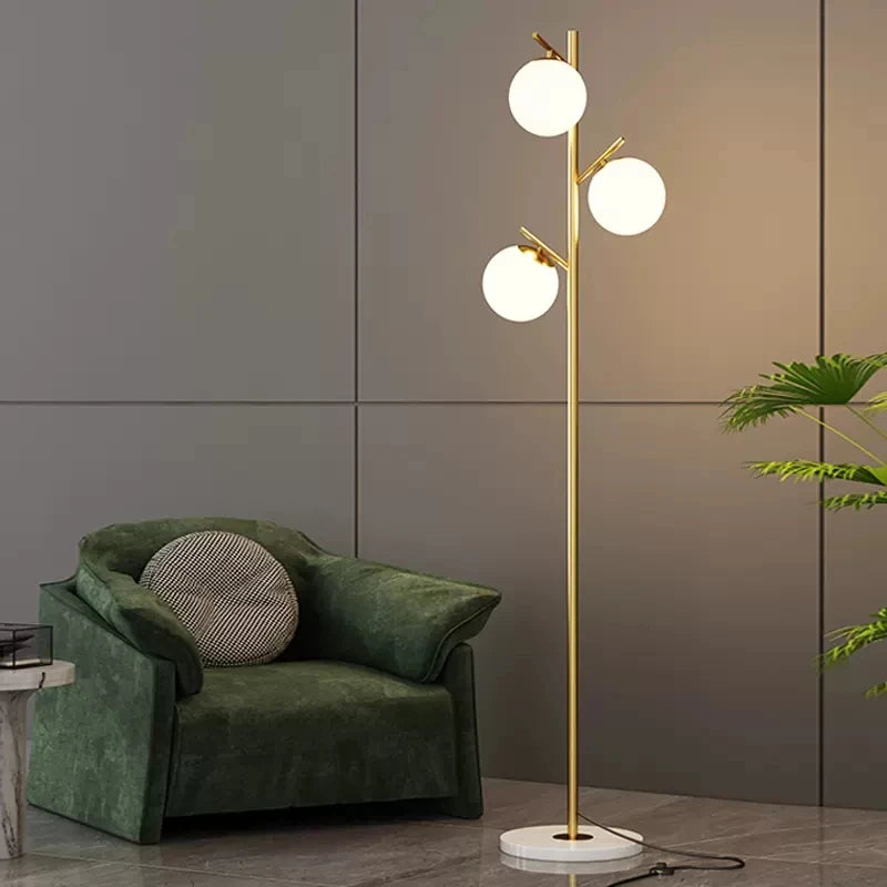 Lampadaires en verre modernes LED boules rondes salons canapé éclairage décoratif sur pied minimaliste chambre chevet E27 luminaires