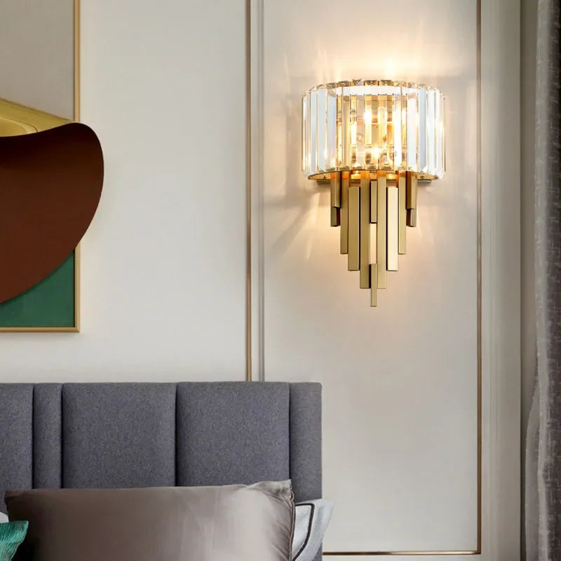 applique murale led en cristal moderne et raffinée - vue 5 sur 9