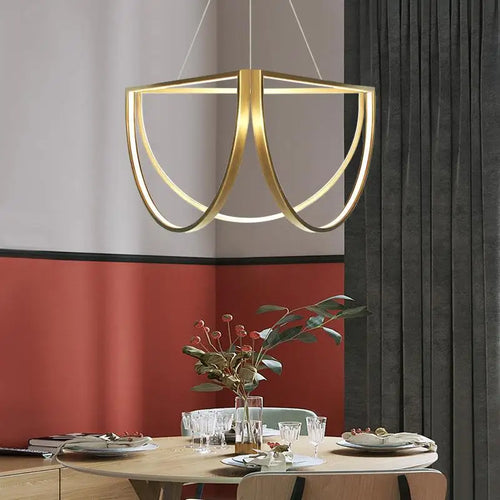 lustre géométrique à led design moderne éclairage intérieur tendance - vue 4 sur 11