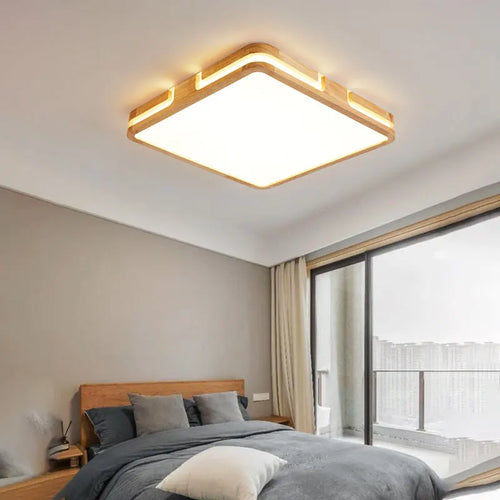 plafonnier led en bois design moderne intelligent et élégant - vue 2 sur 12