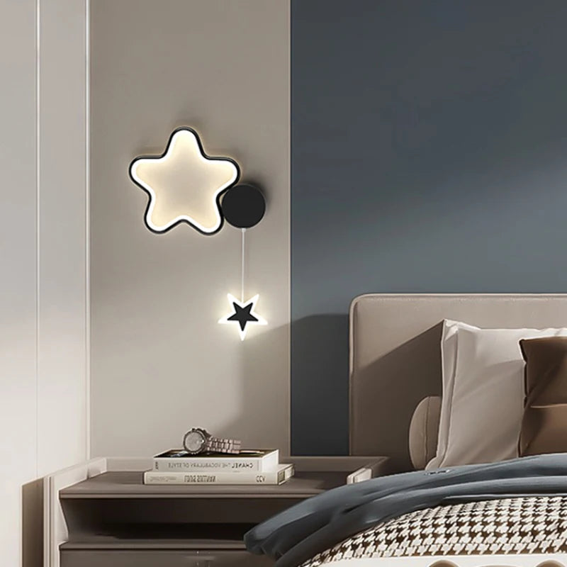 applique murale créative étoiles lune et nuages pour enfants - vue 3 sur 16