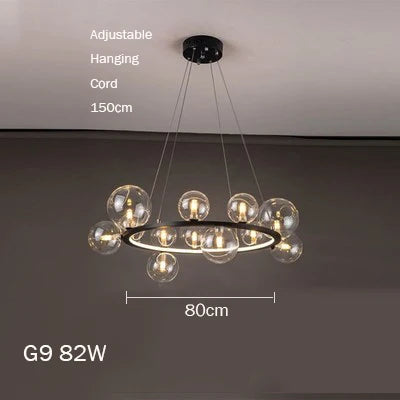 lustre en verre au design moderne avec bulles artistiques - vue 11 sur 18