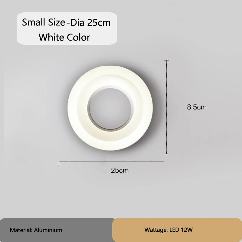 Modern Round Wall Lamps for Bedroom Bedside Living Room Wall Light Decorative Illuminaire 25cm 40cm 60cm Bar Stair Night Lamps - vue 13 sur 13