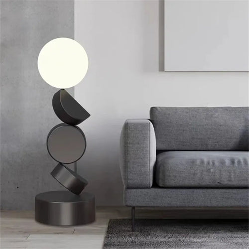 lampadaire design rond en verre pour décoration moderne - vue 6 sur 9