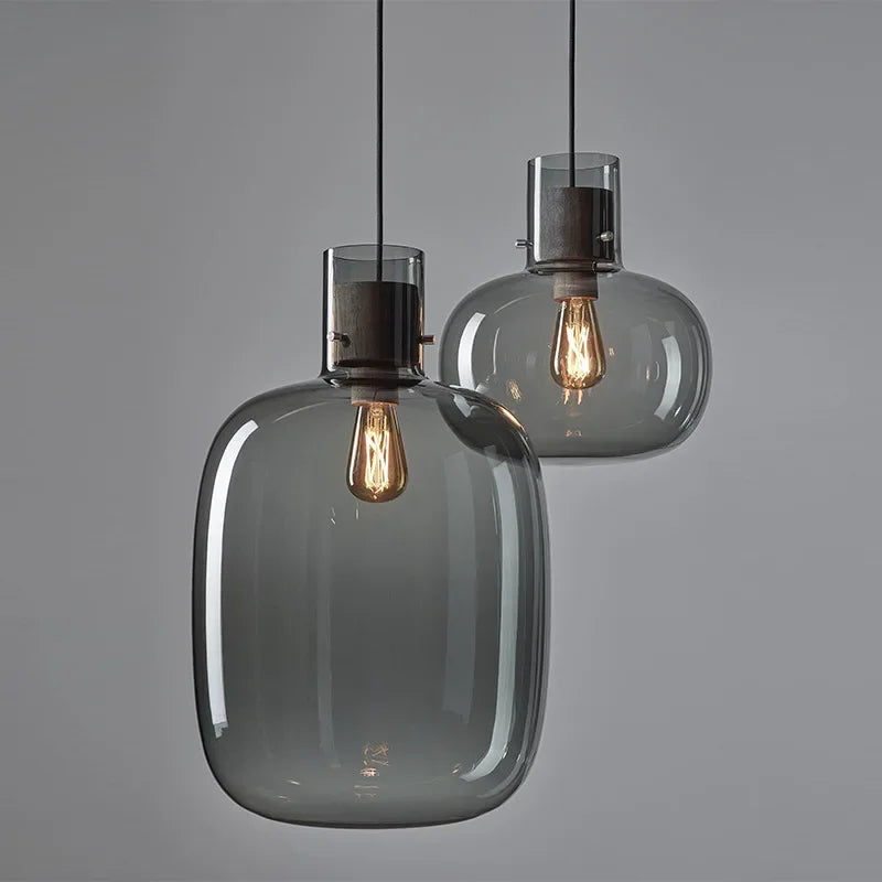 suspension en verre fumé pour décoration moderne et élégante