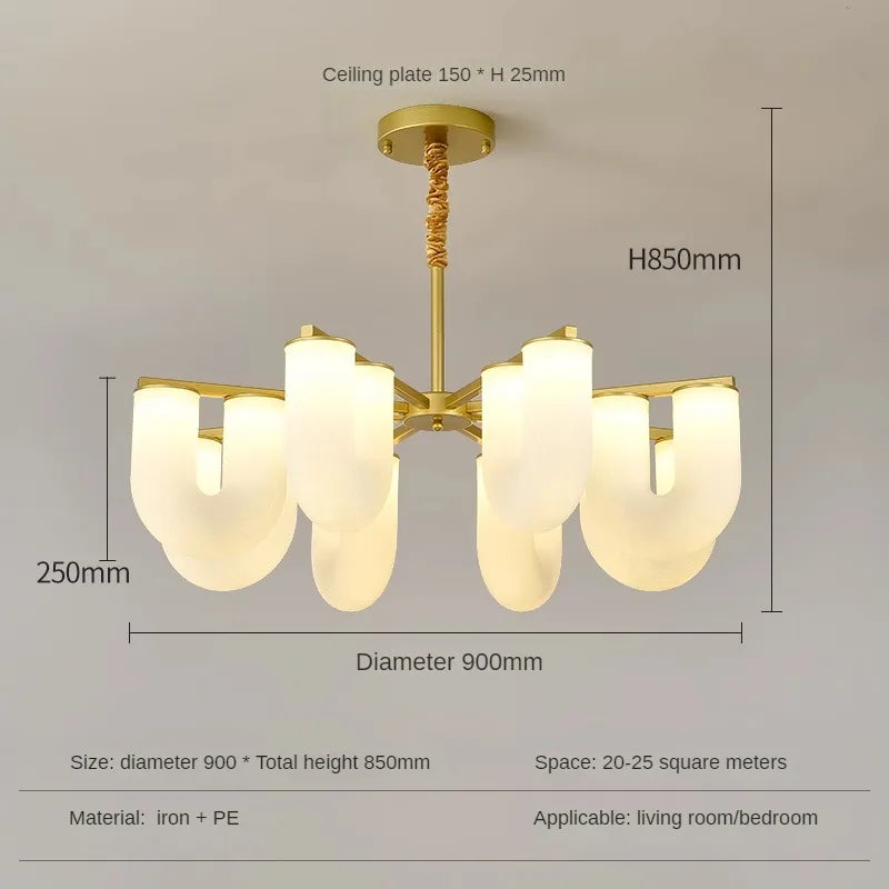 suspension led design nordique moderne en fer pour intérieur - vue 8 sur 10