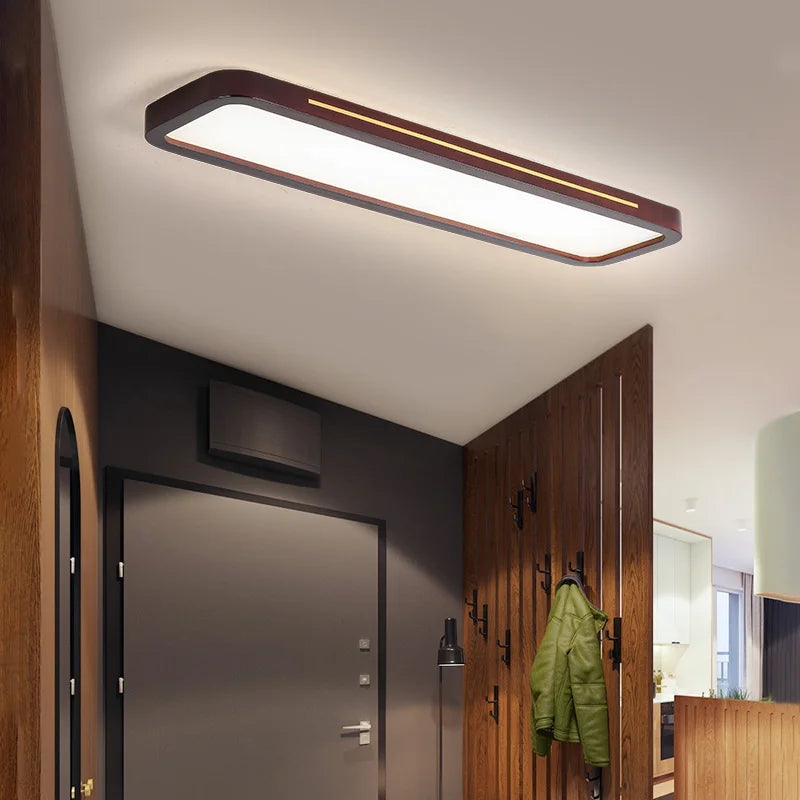Lampes rectangulaires en bois pour chambre à coucher