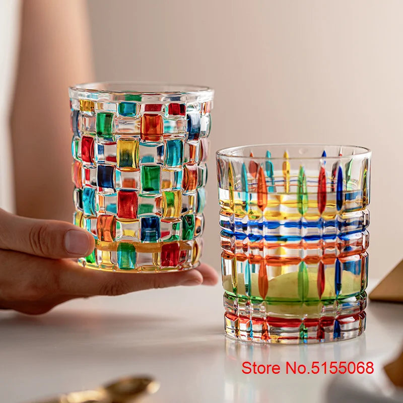 Lot 2 verres cristal motifs gothiques design zecchin - vue 3 sur 7