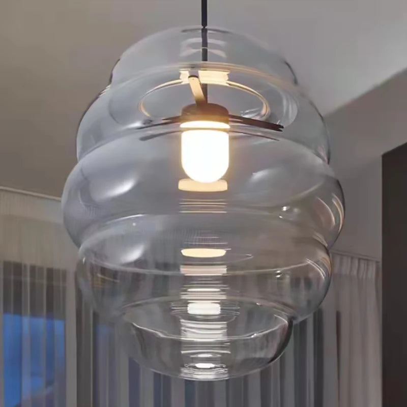 suspension en verre transparent pour bar restaurant avec fil réglable - vue 6 sur 12