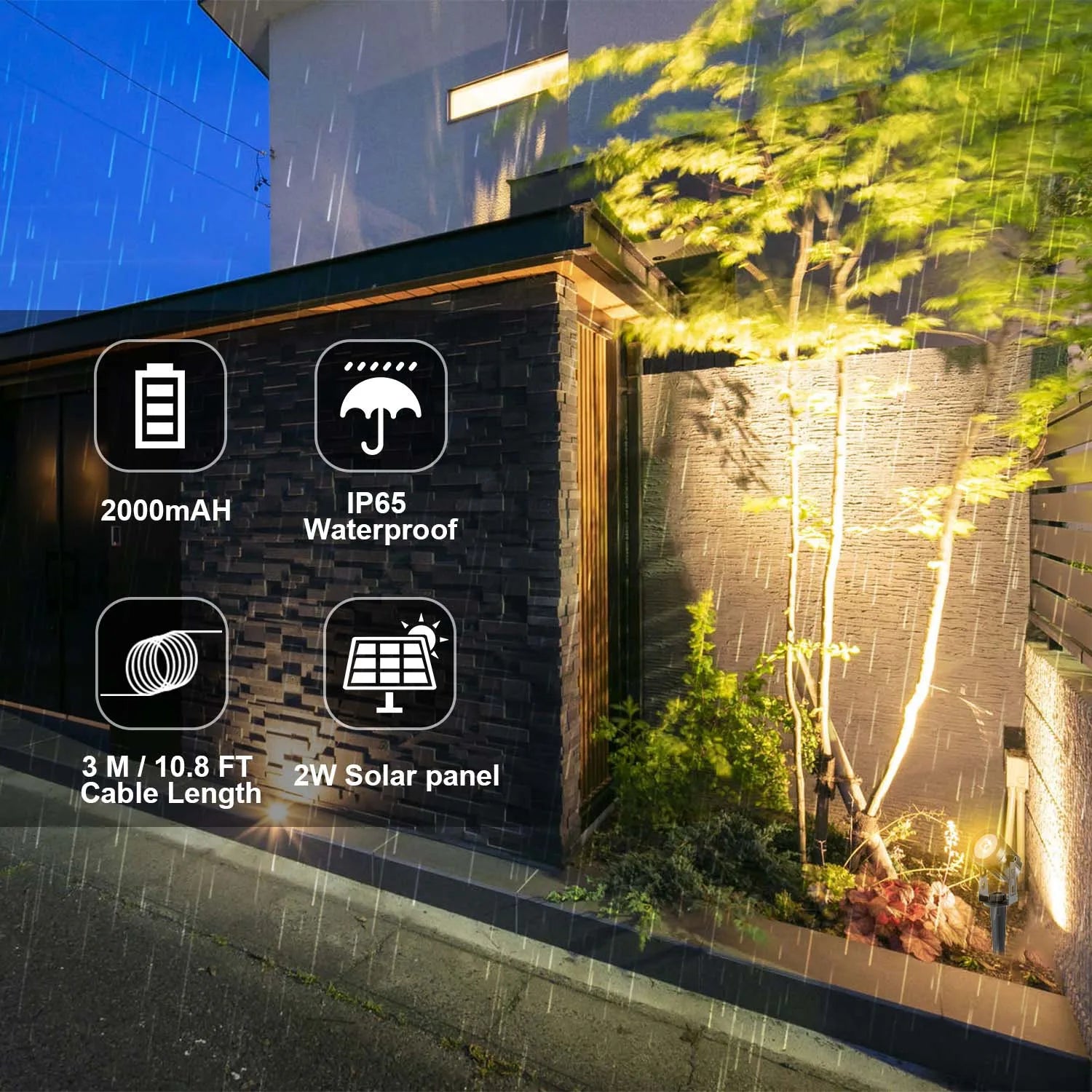 T-sunrise lumière extérieure LED solaire IP65 étanche décoration de jardin lumières RGB blanc chaud/froid paysage lampes d'éclairage de cour - vue 3 sur 15