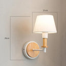 Applique Murale LED  Nordique Bois Massif et abat-jour en Tissu