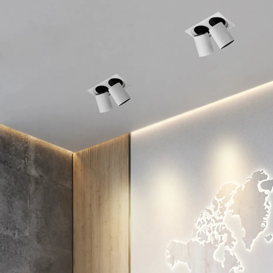 spot encastré led carré télescopique rotation flexible pour maison - vue 3 sur 10