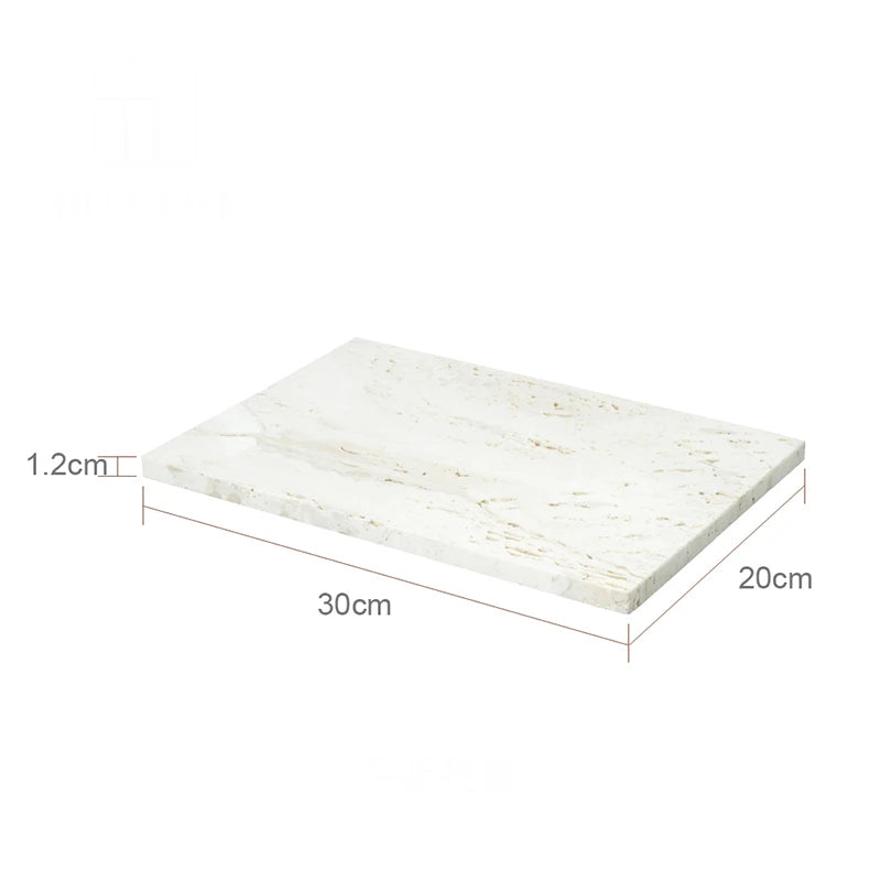 ensemble daccessoires en travertin beige pour salle de bain - vue 14 sur 20