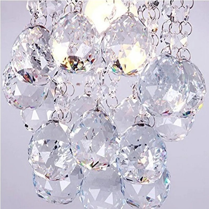 lustre moderne led boule de cristal luminaire suspension plafonnier