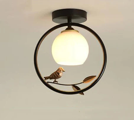 plafonnier nordique créatif avec motif d'oiseau pour balcon - vue 10 sur 10