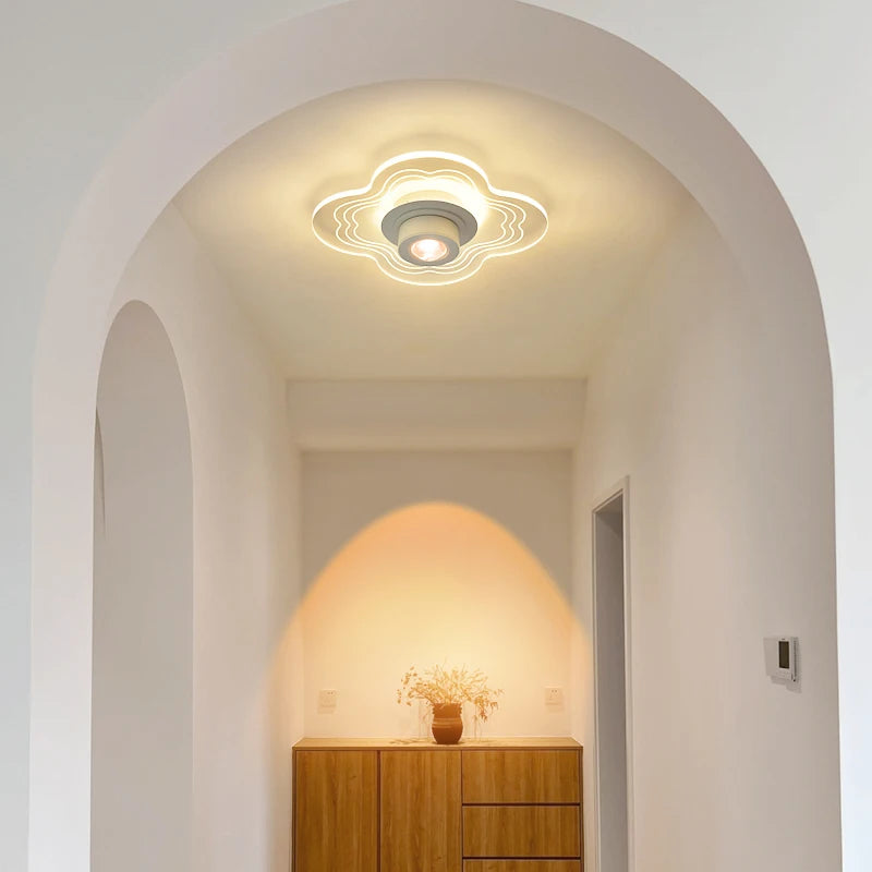 Couloir allée lumière simple moderne entrée lumières vestiaire créatif fleurs nordique encastré LED plafonniers avec projecteurs