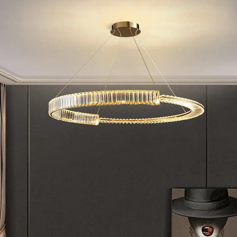 lustre moderne en cristal k9 design nordique pour décoration intérieure - vue 5 sur 12