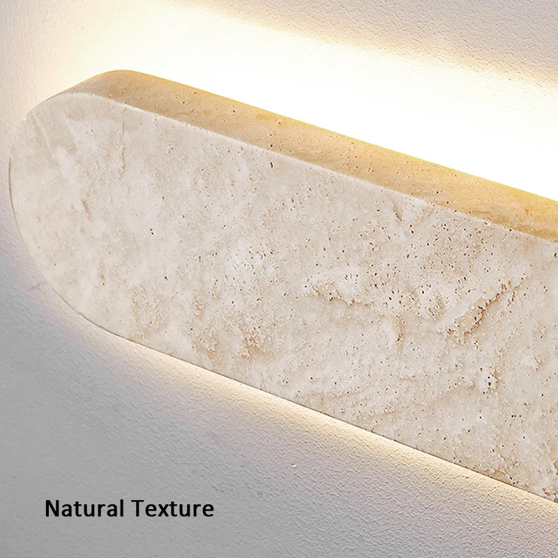Scandinavie Wabi Sabi Hôtel Couloir Cour Entrée Moderne Pierre Naturelle Extérieure Beige 40CM LED Applique Étanche Appliques Murales - vue 6 sur 7