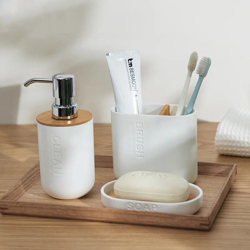 accessoires de salle de bain brosse à dents distributeur de savon - vue 5 sur 12