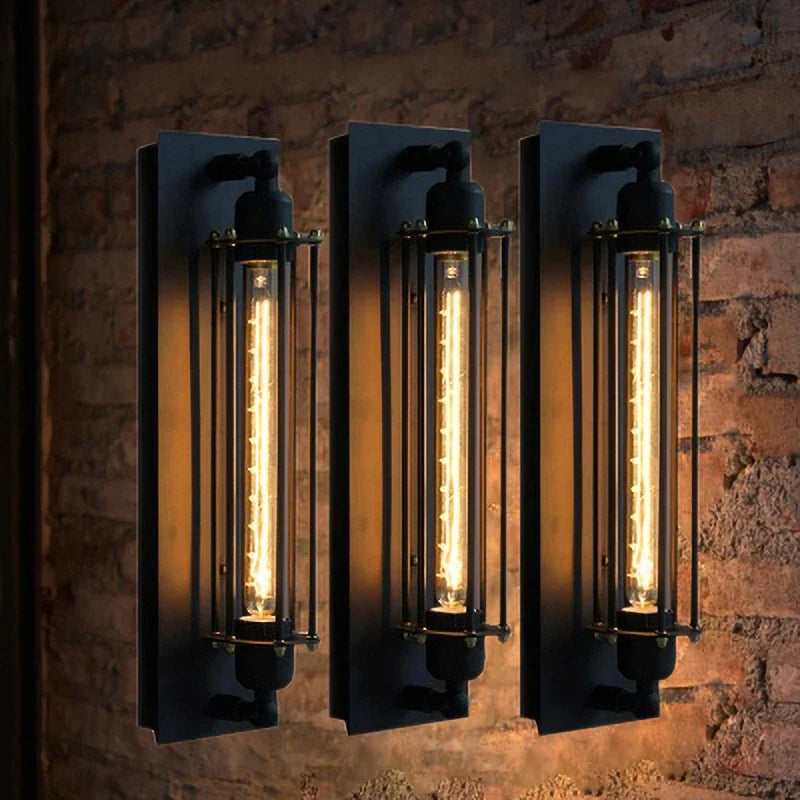 applique murale style industriel rétro led éclairage maison décor intérieur - vue 8 sur 7
