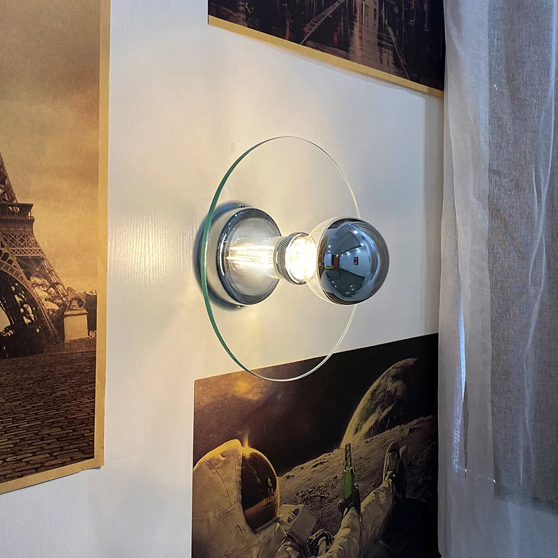 applique murale en verre moderne rétro style romantique avec éclairage led - vue 3 sur 8