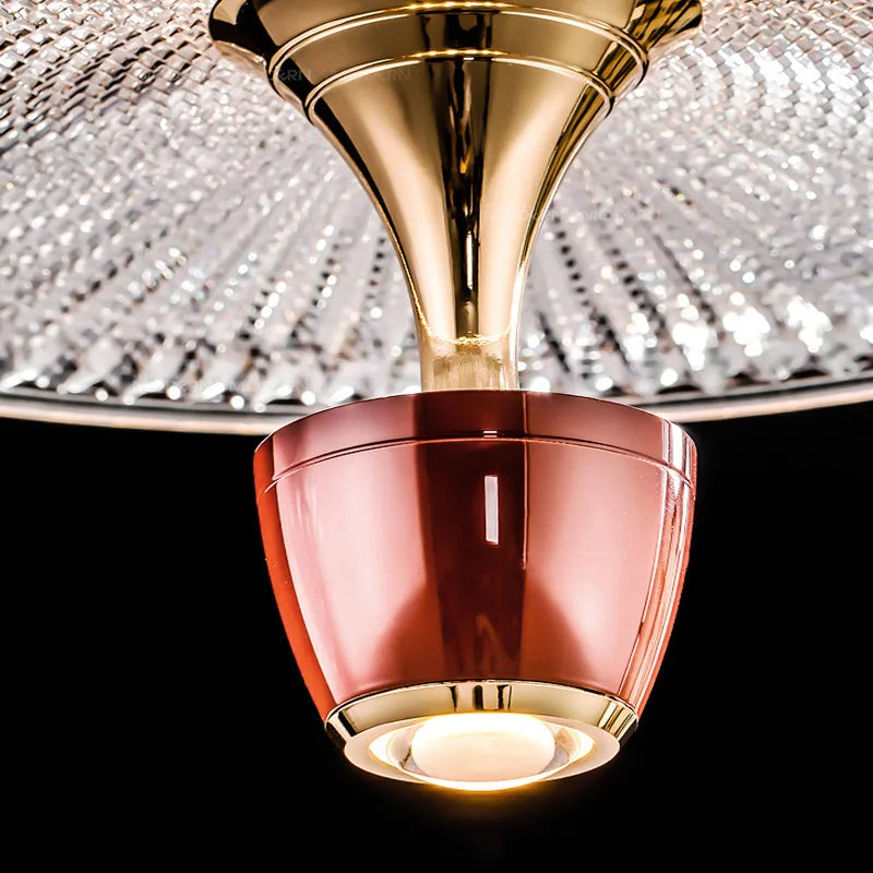 suspension led ronde en acrylique avec cordon réglable - vue 7 sur 9